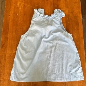 Anne Taylor ruffle high-neck sleeveless blouse